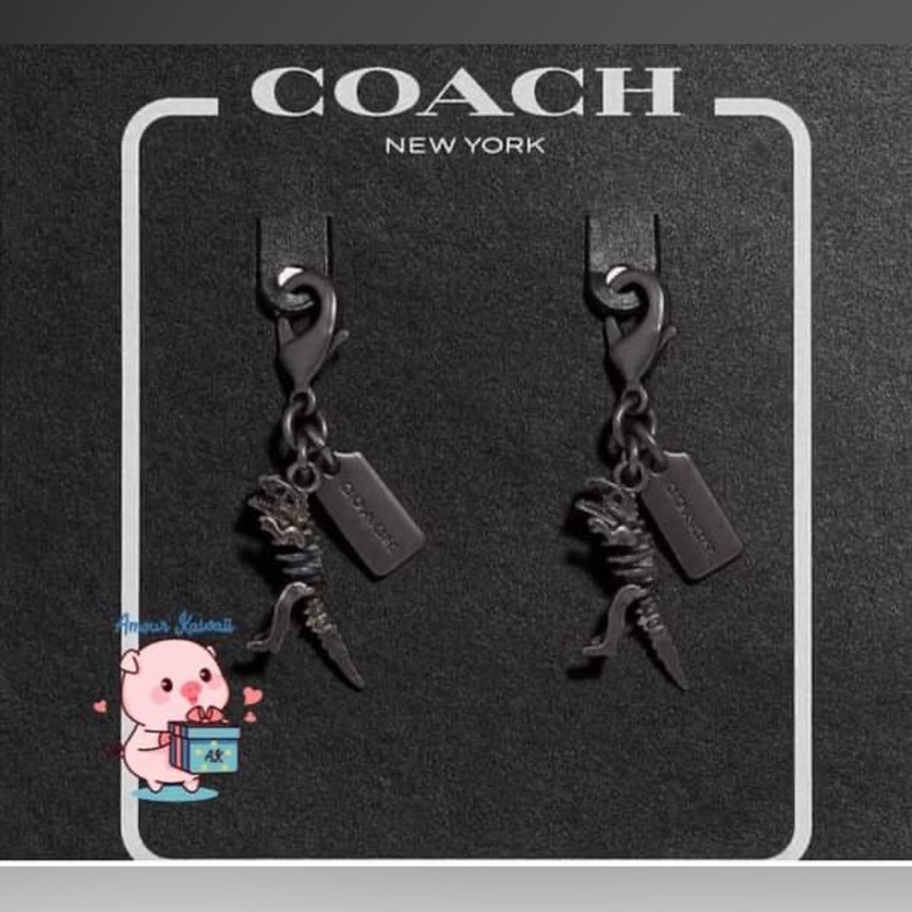 Coach Rexy Black Clip On Jewelry Charm, pendant, mini bag charm, shoes charms